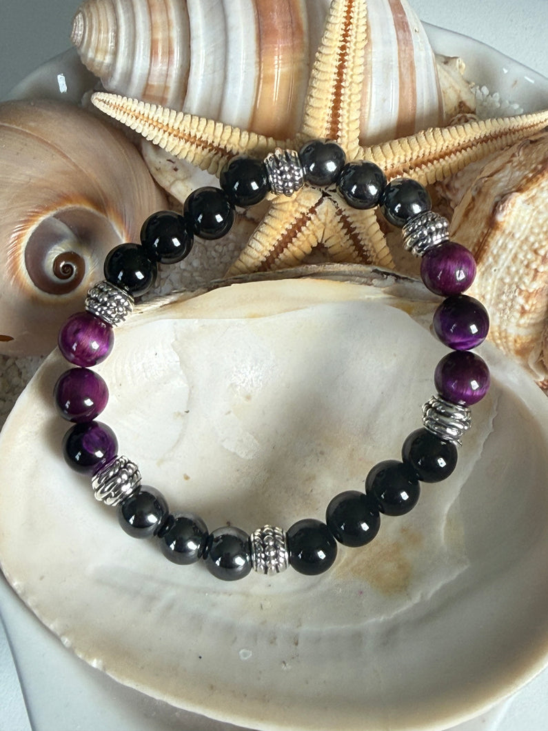 Purple Tigers Eye Bracelet