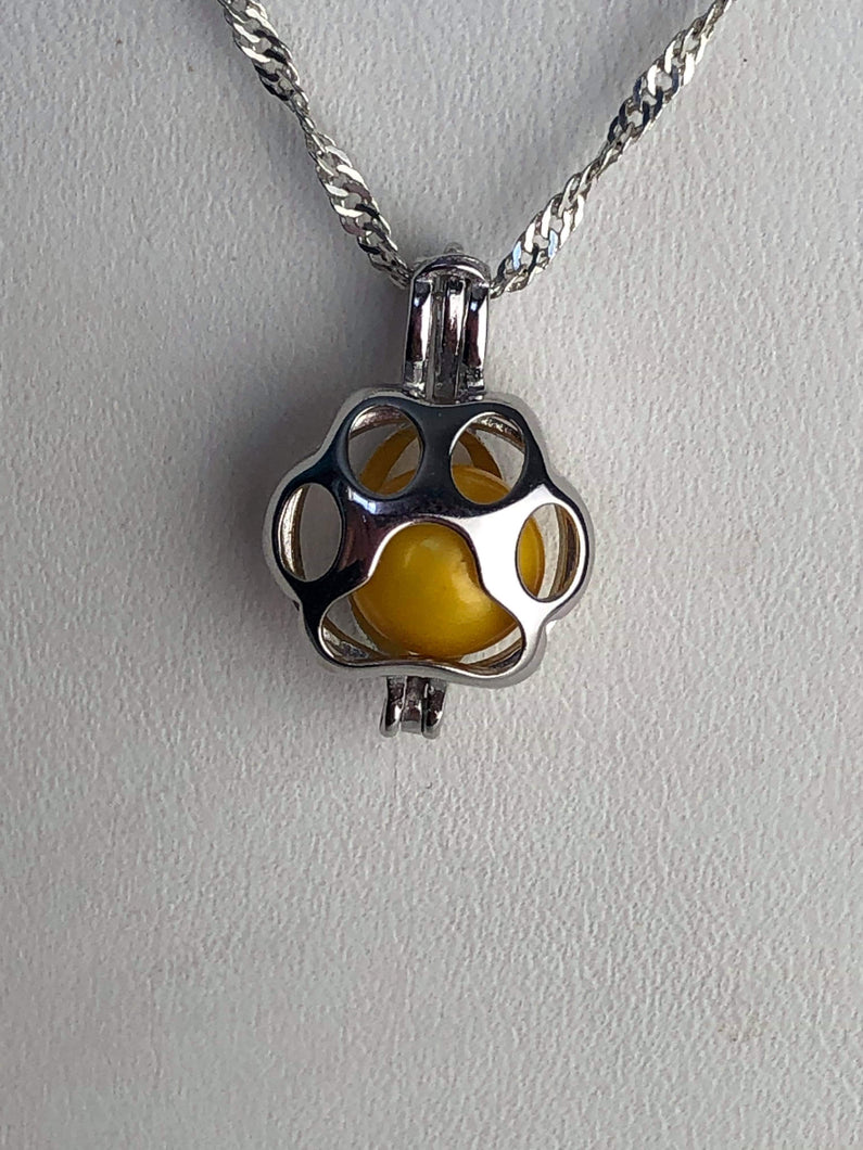 Sterling Silver Paw Print Cage